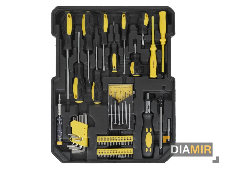 Walizka narzędziowa z wyposażeniem 187 el. zestaw narzędzi w